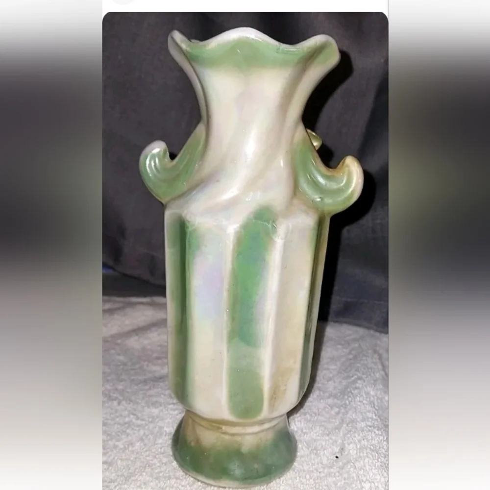 Vintage Spectacular Wild Rose  Turquoise and Pink Vase